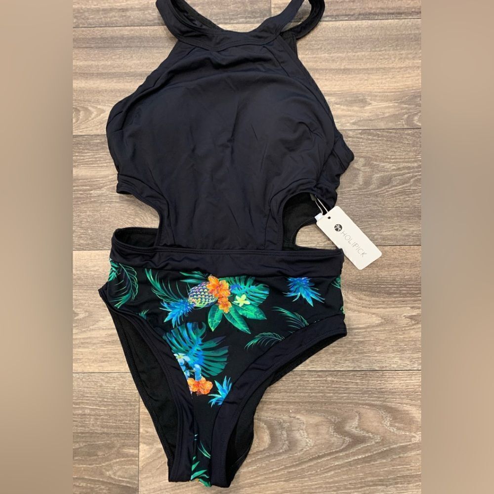 Holipick NWT bathing suit.  Size: S.  High cut legs, cut-out sides.